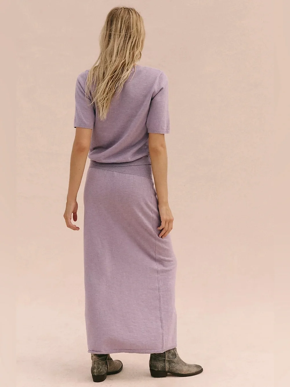 Free People Isabella Sweater Skirt Set - Cool Lavender